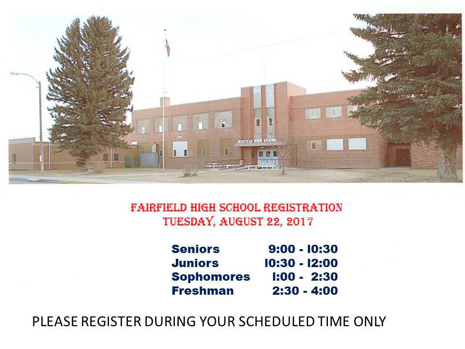 TUESDAY,  August 22nd is High School Registration!!!